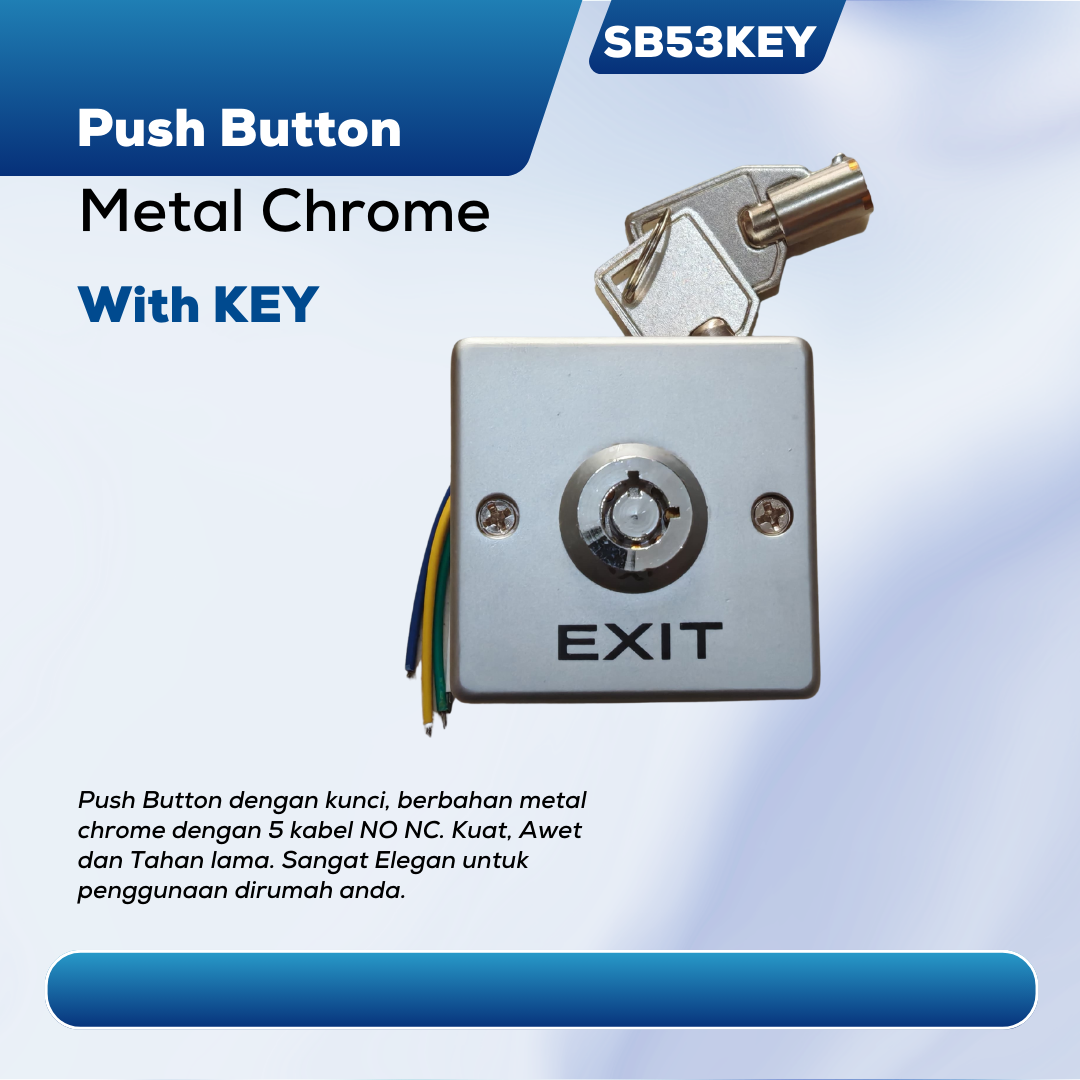 Push Button Metal Chrome With Key SB53KEY 